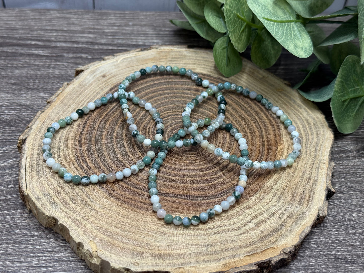 Moss Agate (Lighter) - Bracelet 4 mm
