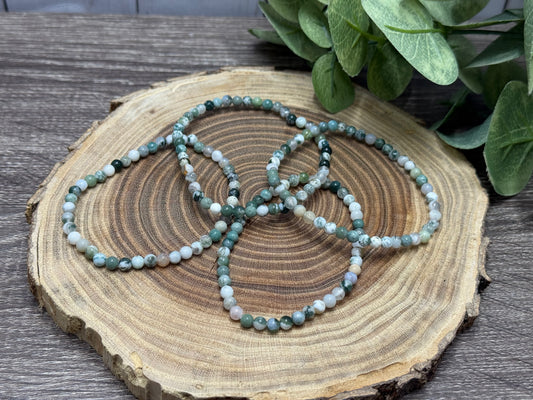 Moss Agate (Lighter) - Bracelet 4 mm