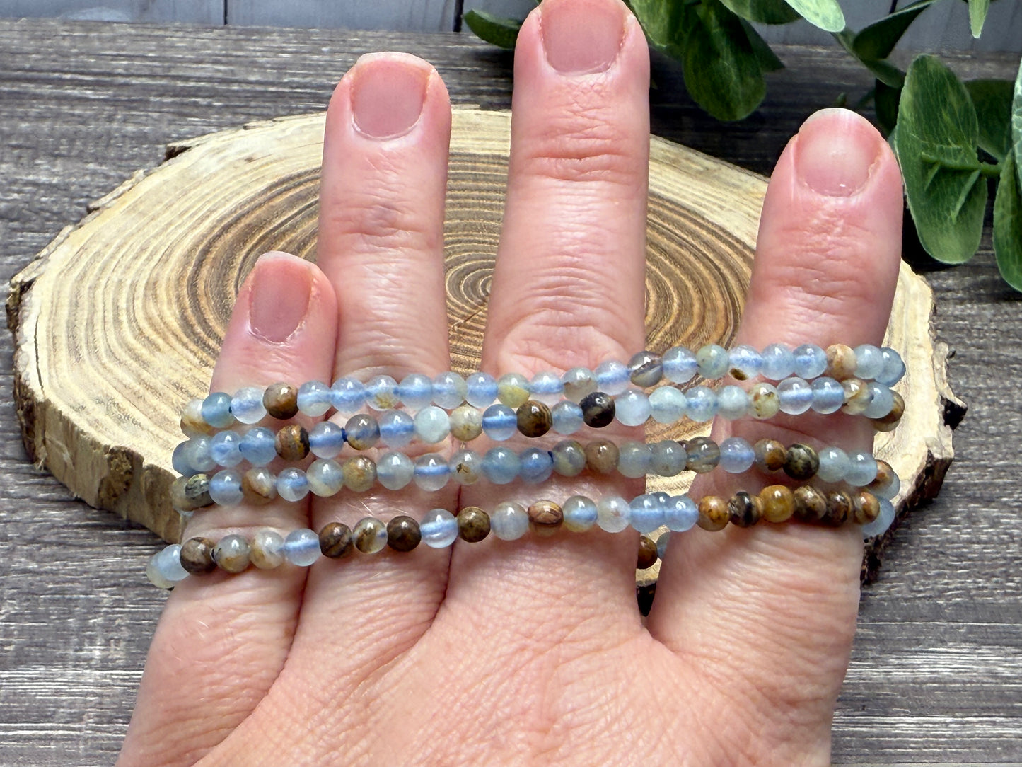 Blue Onyx -  Bracelet 4 mm