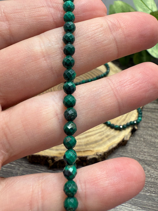 Malachite - Faceted Bracelet 4 mm