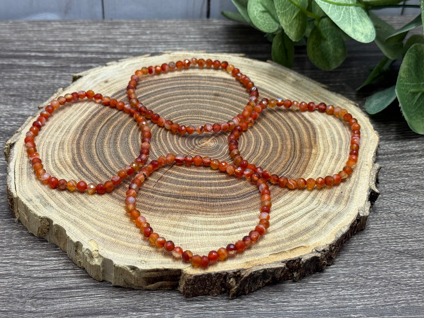 Carnelian - Faceted Bracelet 4 mm