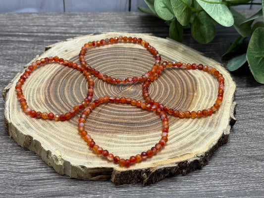 Carnelian - Faceted Bracelet 4 mm