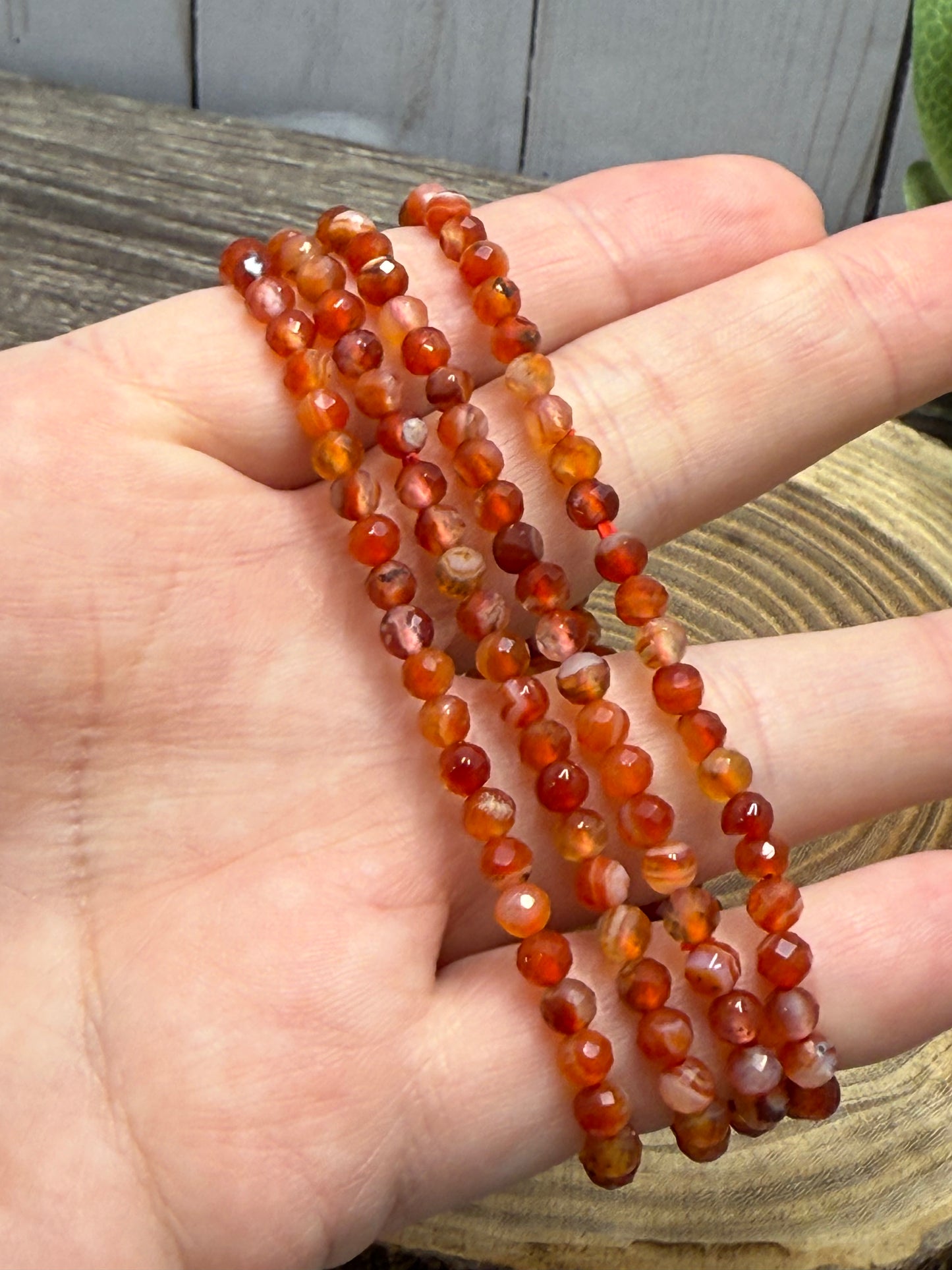 Carnelian - Faceted Bracelet 4 mm