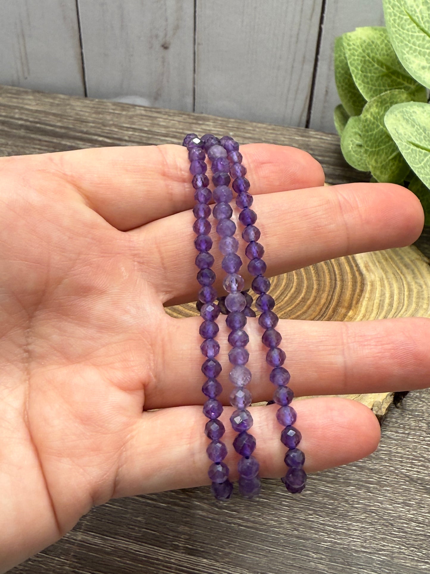 Amethyst (Darker) - Faceted Bracelet 4 mm