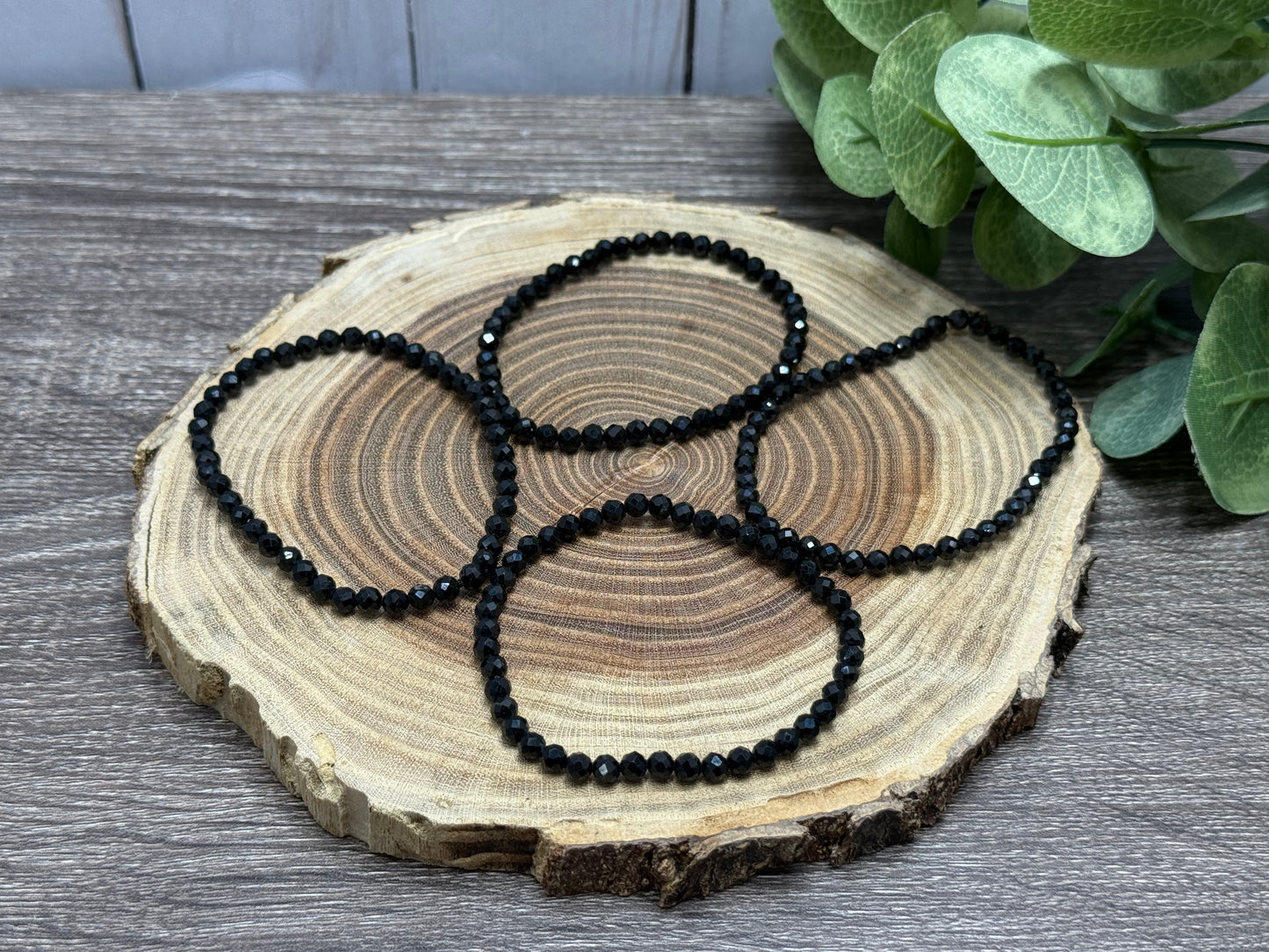 Obsidian - Faceted Bracelet 4 mm