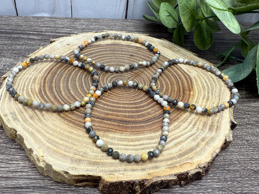 Bumble Bee Jasper - Faceted Bracelet 4 mm