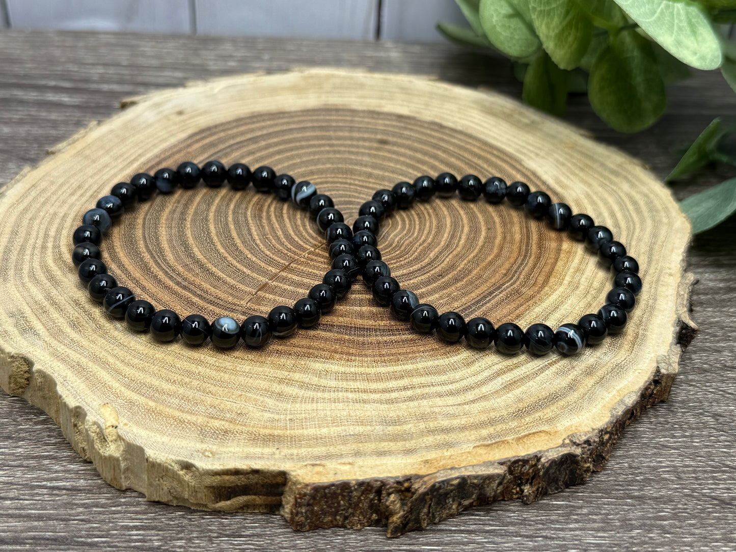 Orca Agate (Black) -  Bracelet 6 mm