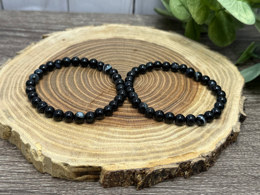 Orca Agate (Black) -  Bracelet 6 mm
