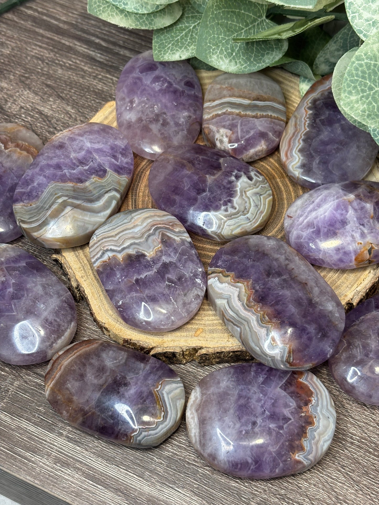 Amethyst and Agate Palm Stones