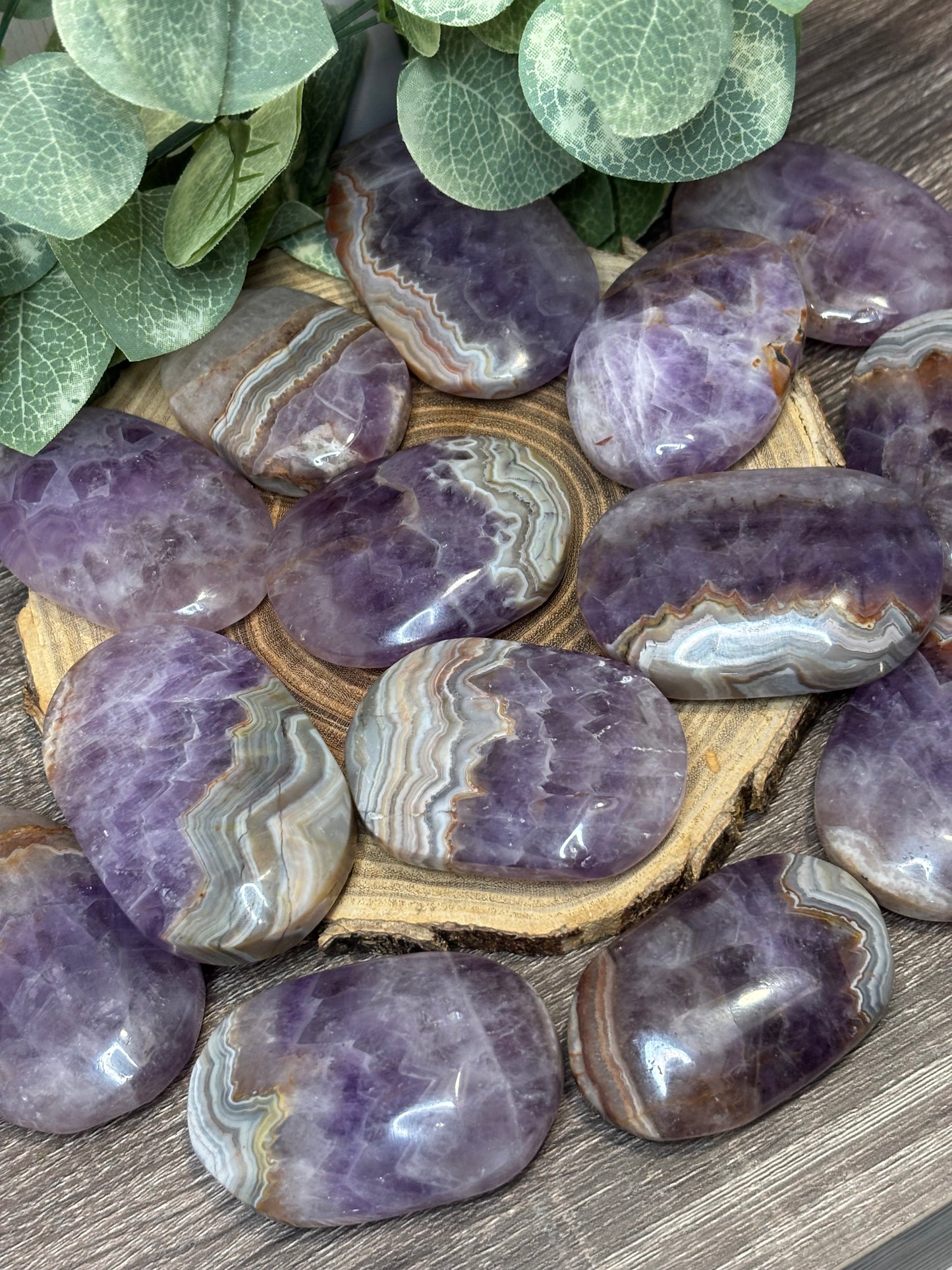 Amethyst and Agate Palm Stones