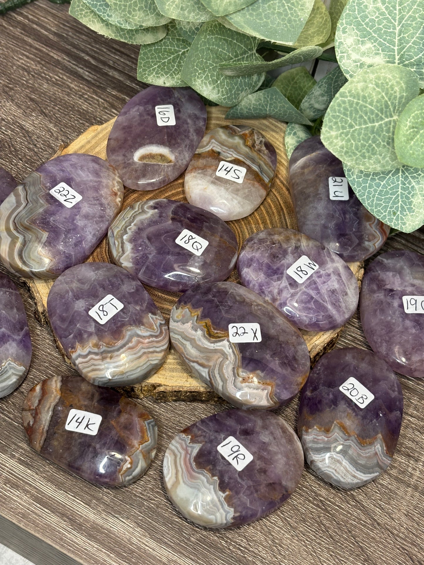 Amethyst and Agate Palm Stones