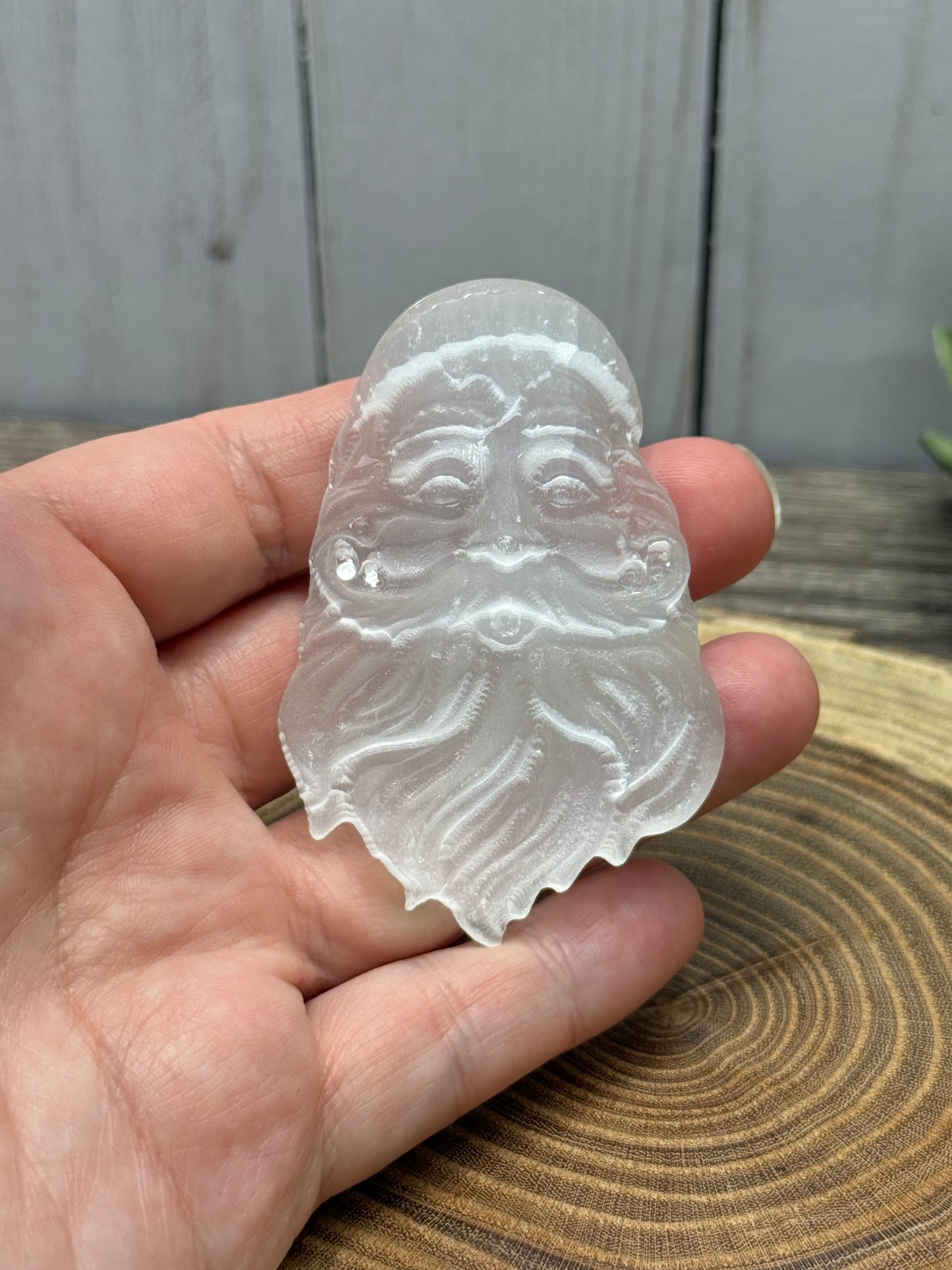 Selenite Santa Head