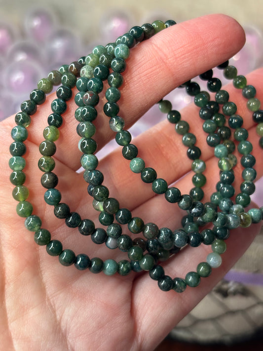 Moss Agate - Bracelet 4 mm