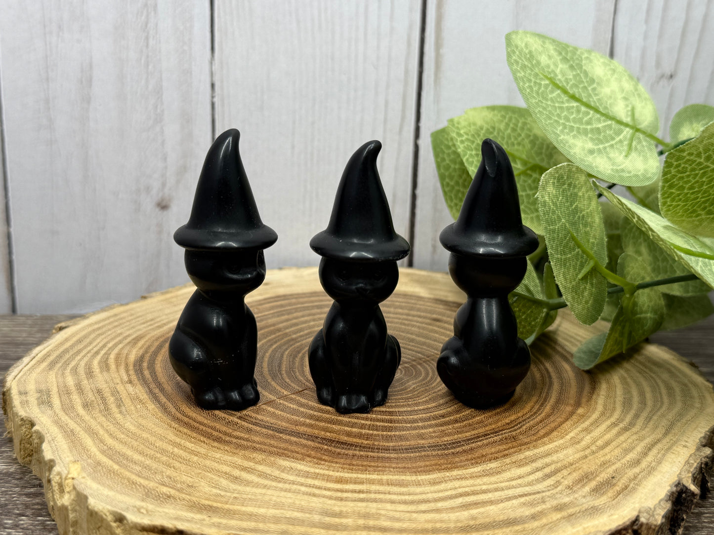 Crystal Cats with Hats - Obsidian