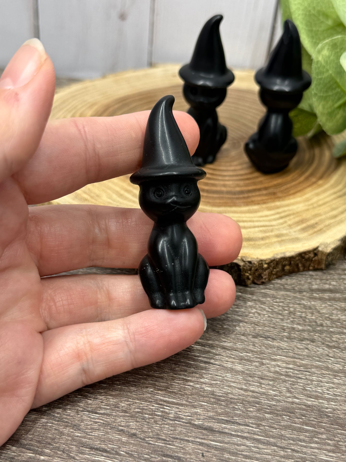 Crystal Cats with Hats - Obsidian