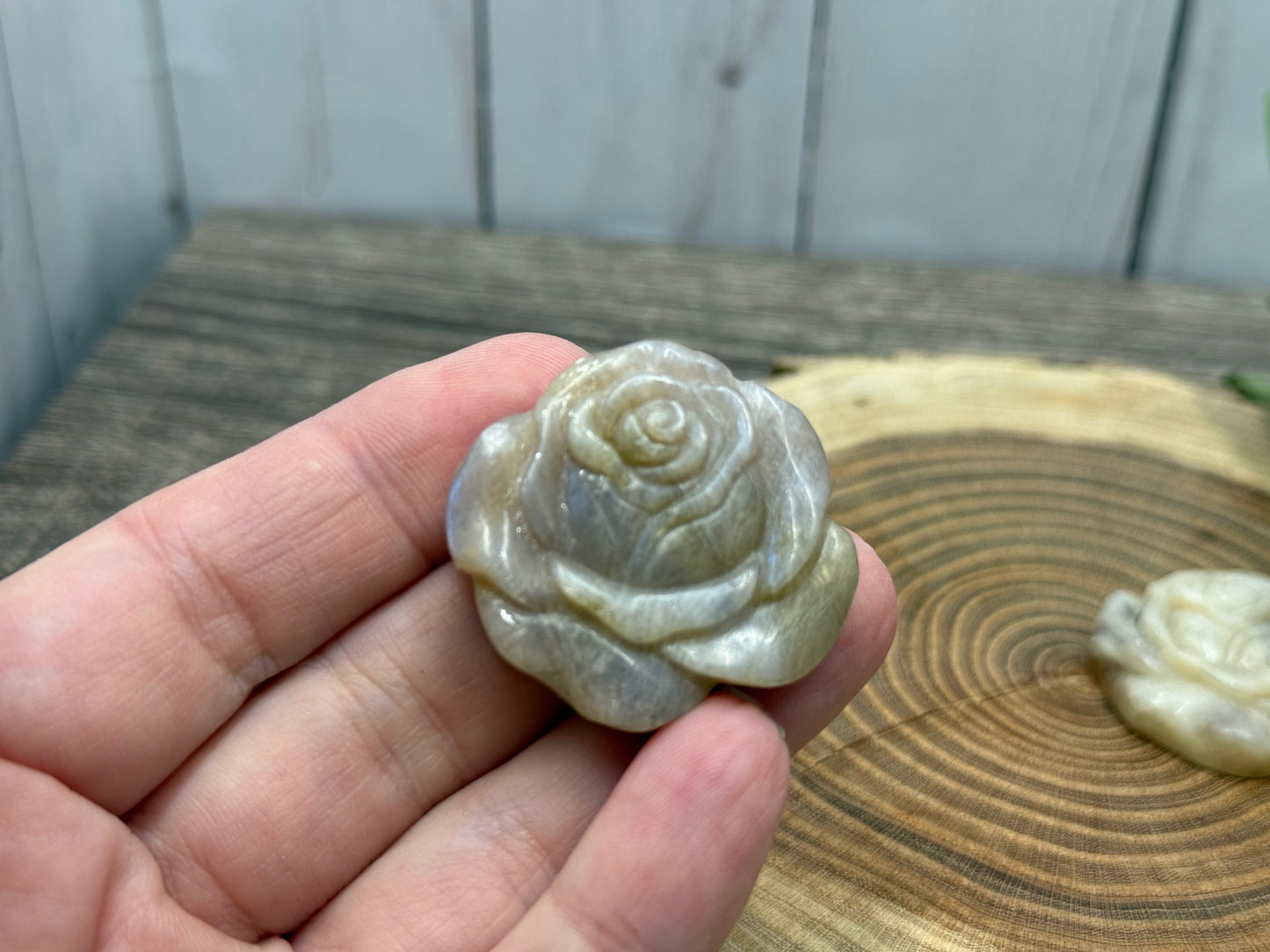 Moonstone Flower Carvings