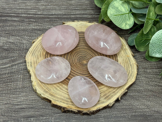 Rose Quartz Palm Stones (lighter colour)