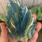 Leaf Blue Onyx Carvings