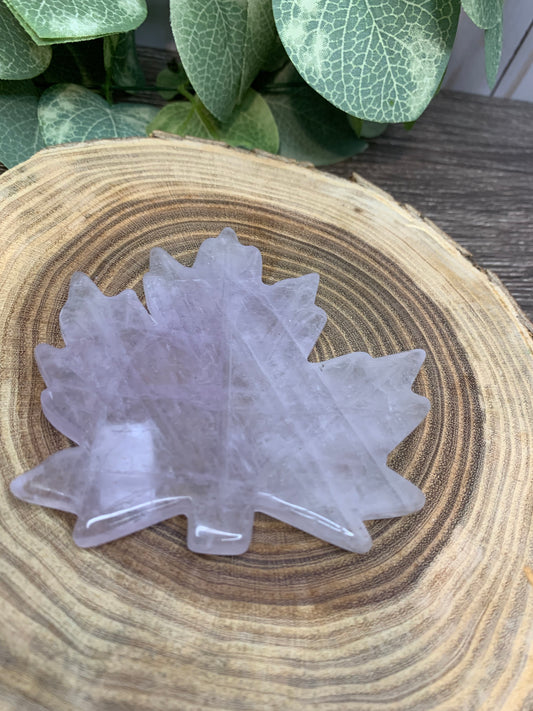 Maple Leaf Crystal Carving - Fluorite