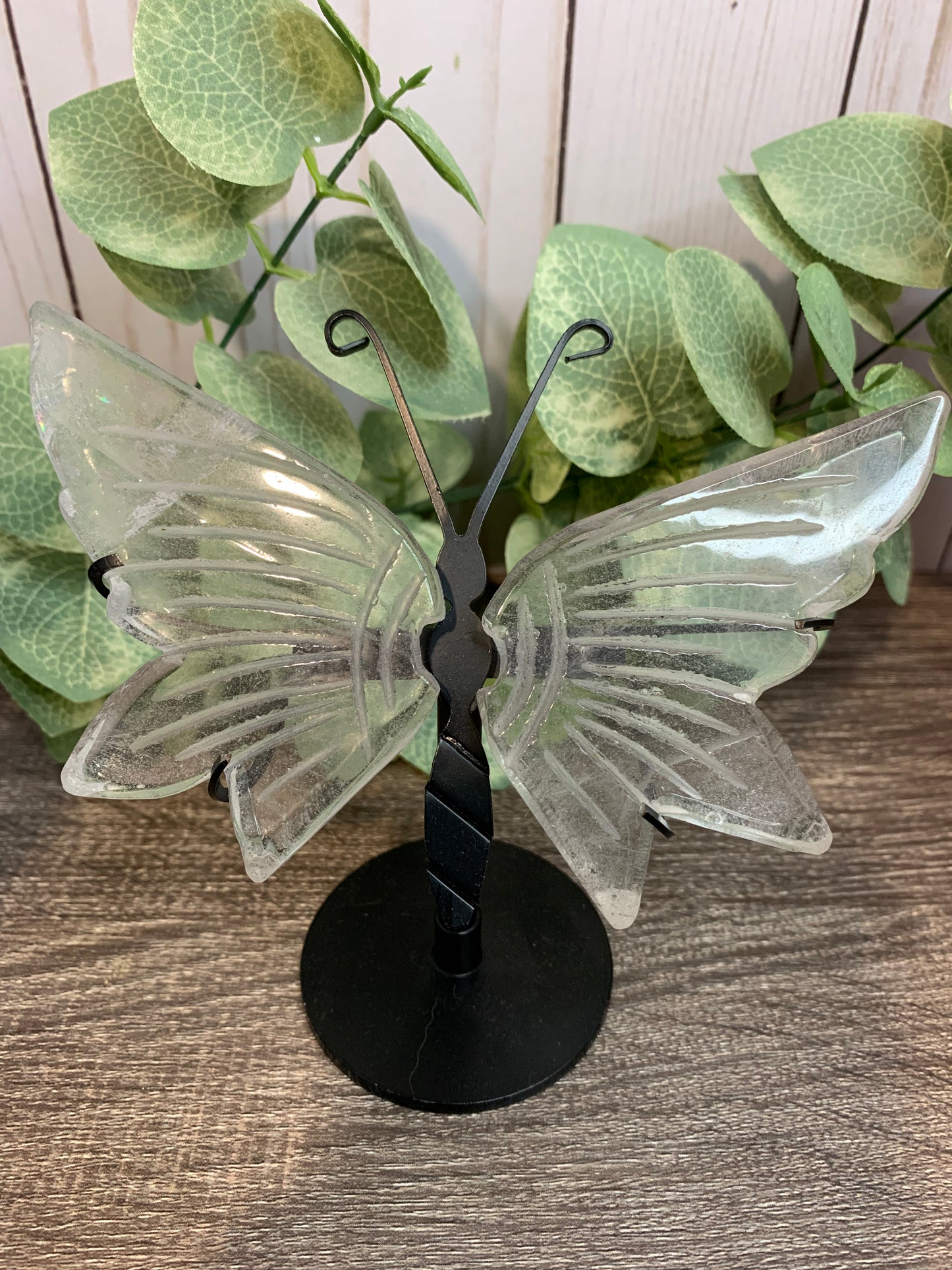 Butterfly Wings on Stand - Clear Quartz