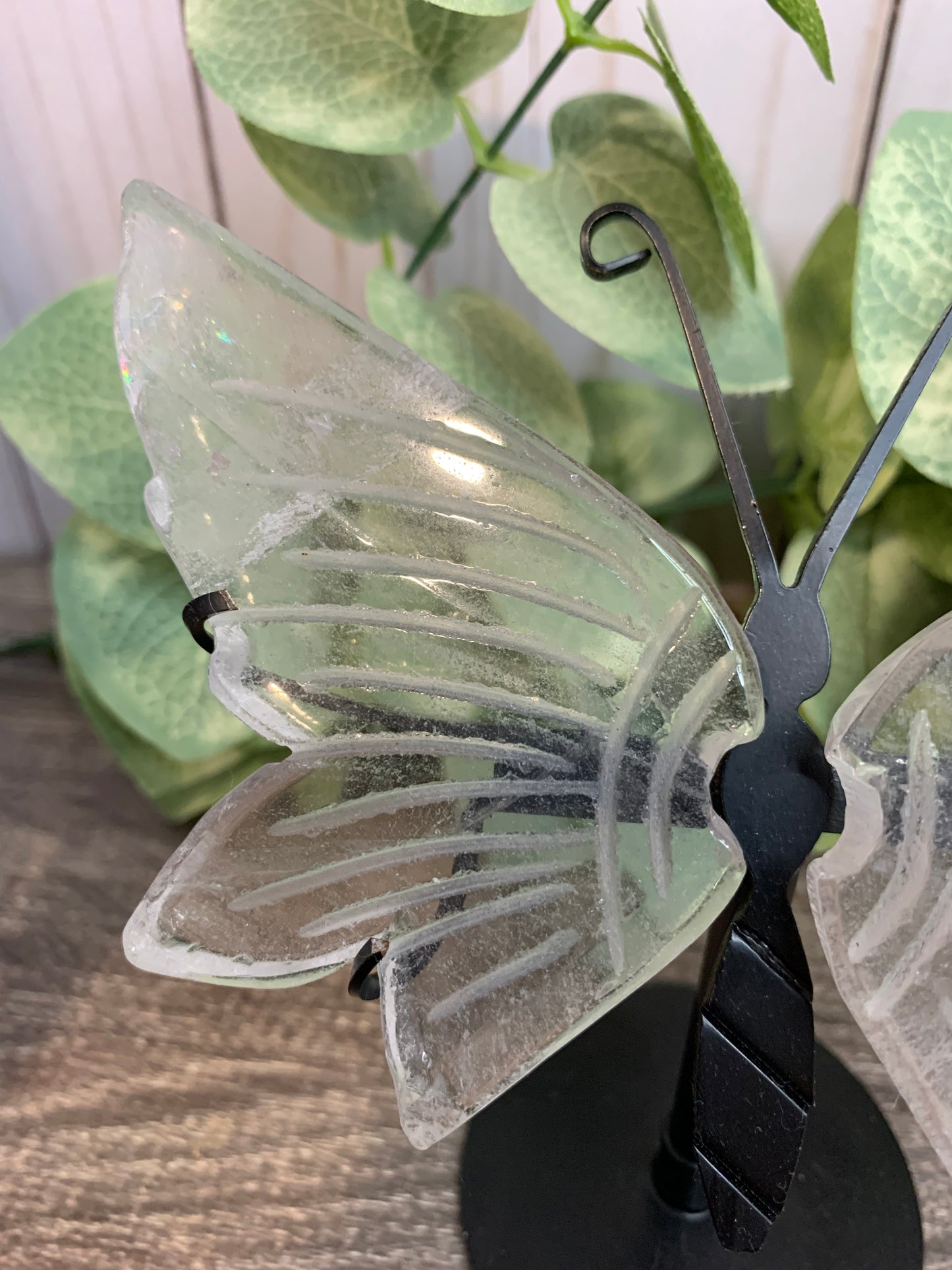 Butterfly Wings on Stand - Clear Quartz