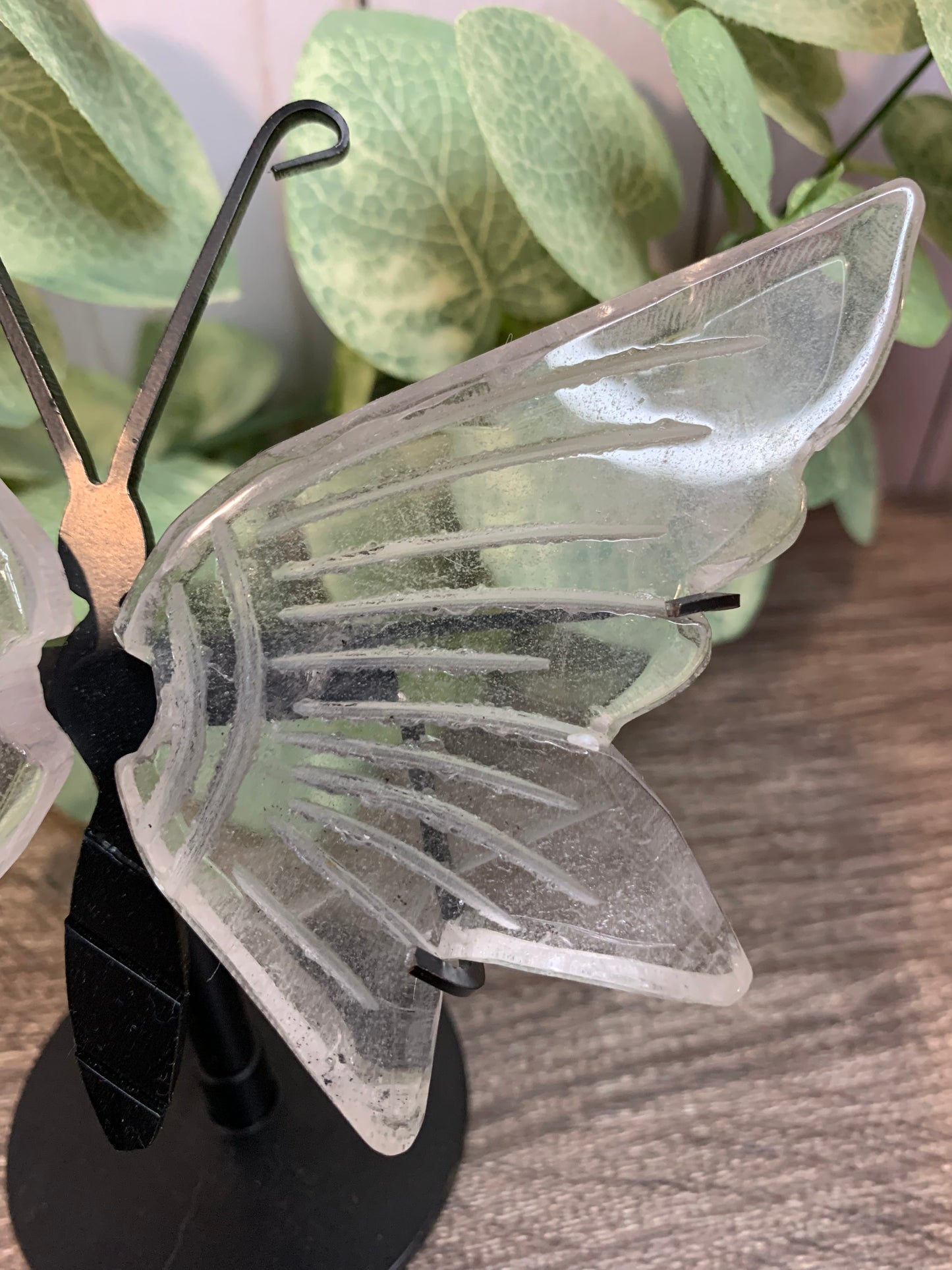 Butterfly Wings on Stand - Clear Quartz