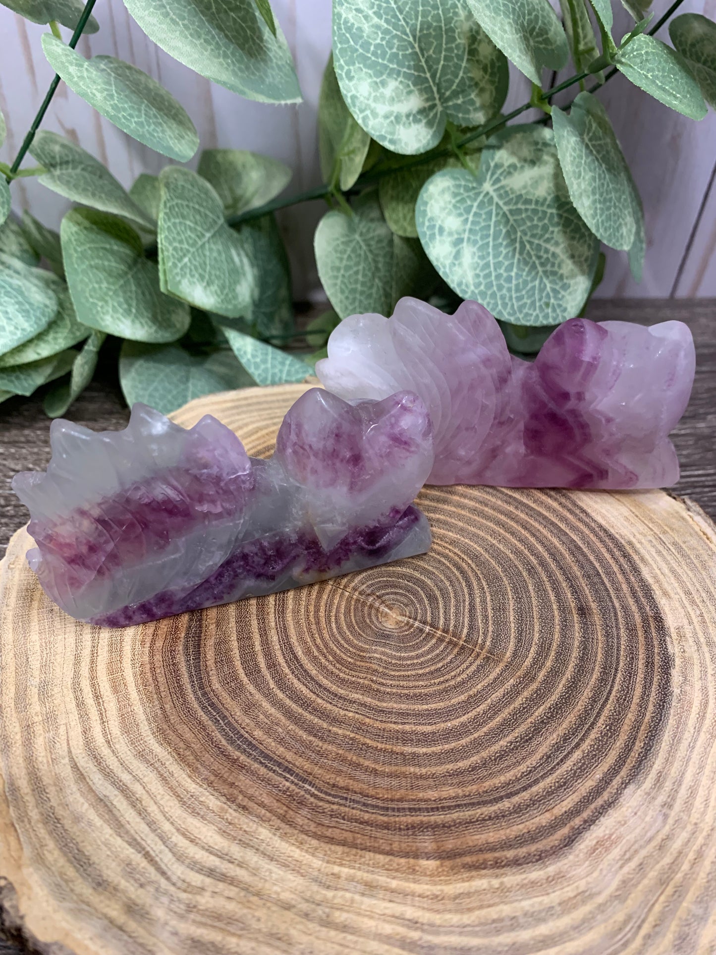 Nine Tailed Fox Fluorite Carving