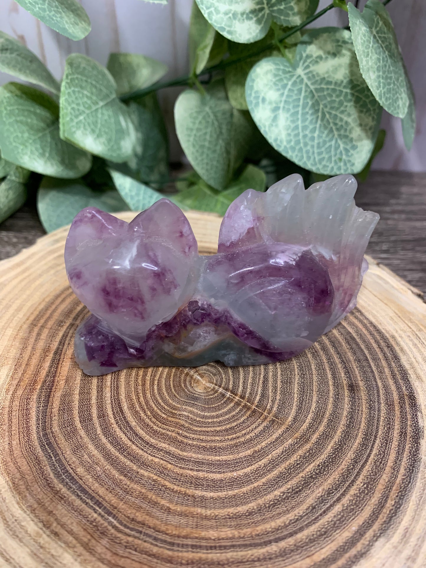 Nine Tailed Fox Fluorite Carving