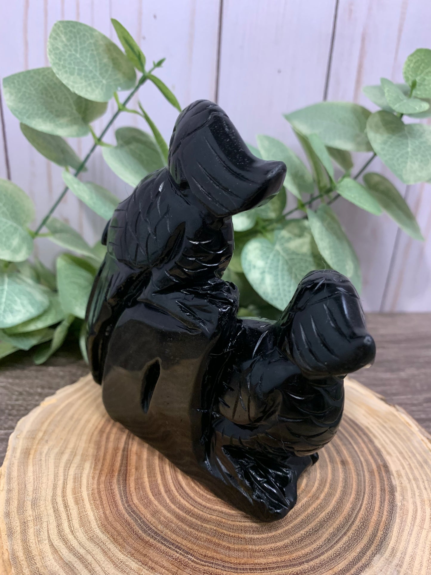 Macaw Gold Sheen Obsidian Carving