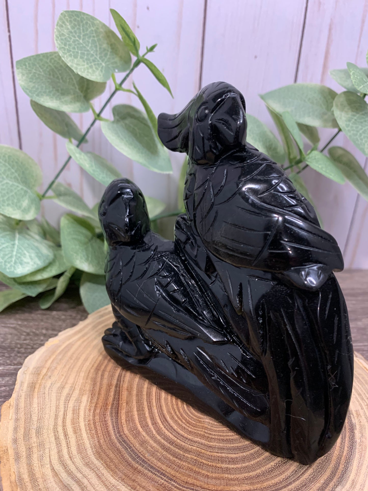 Macaw Gold Sheen Obsidian Carving