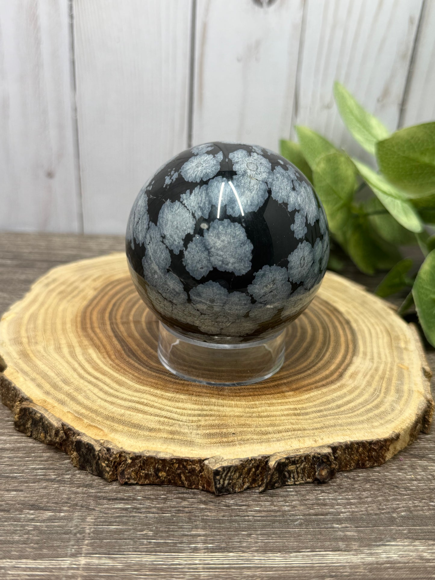 Snowflake Obsidian Sphere