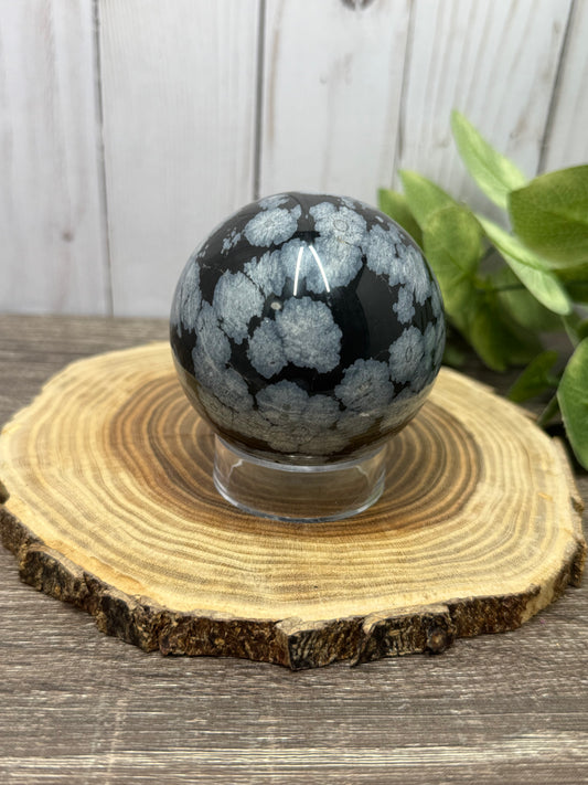 Snowflake Obsidian Sphere