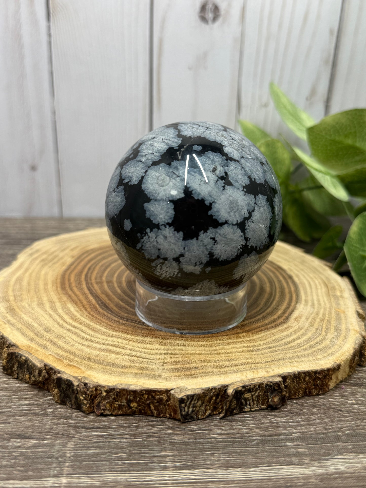 Snowflake Obsidian Sphere