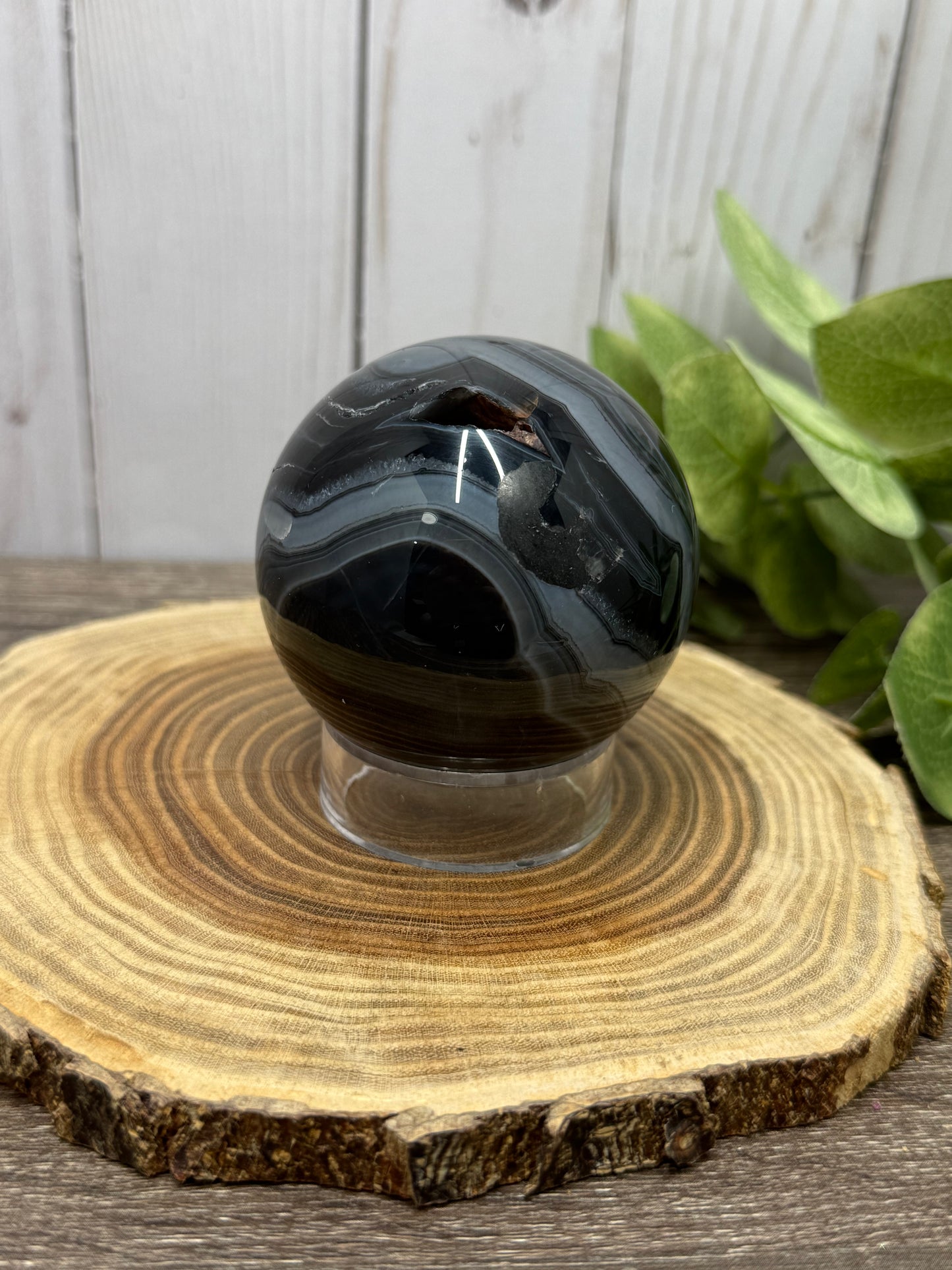 Black Agate Sphere
