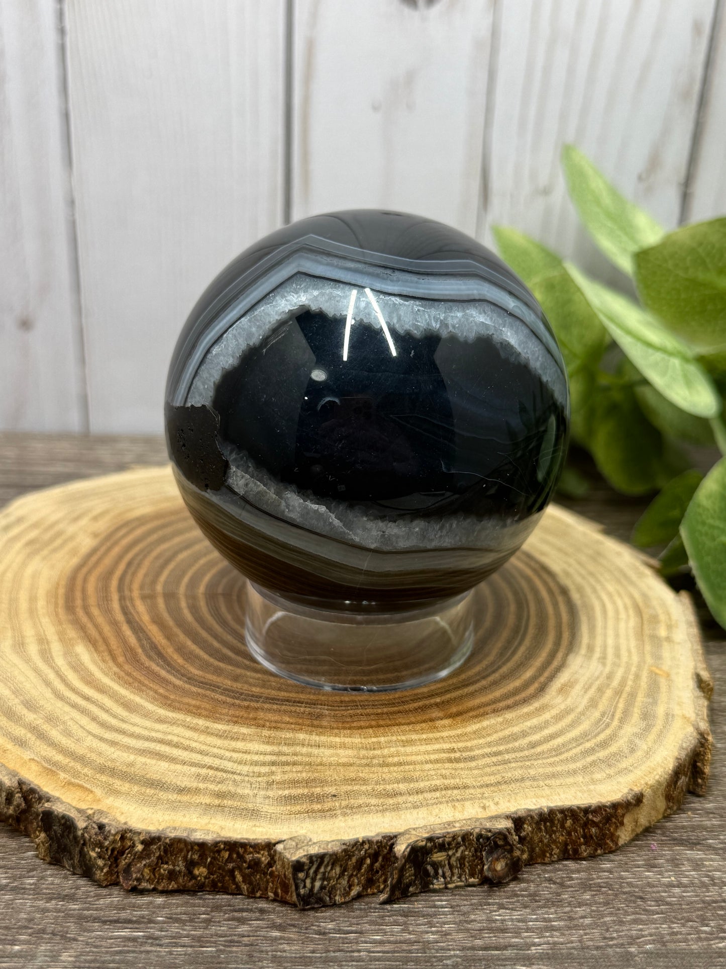 Black Agate Sphere