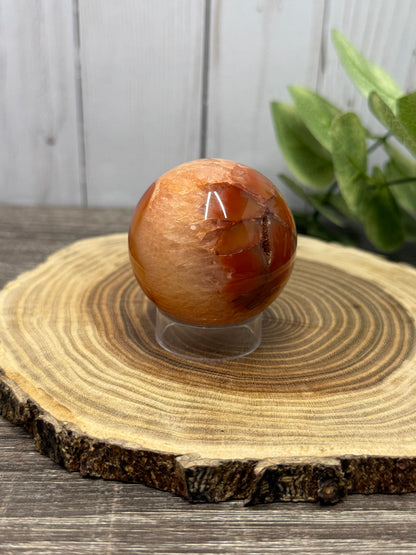 Carnelian Spheres With Druzy