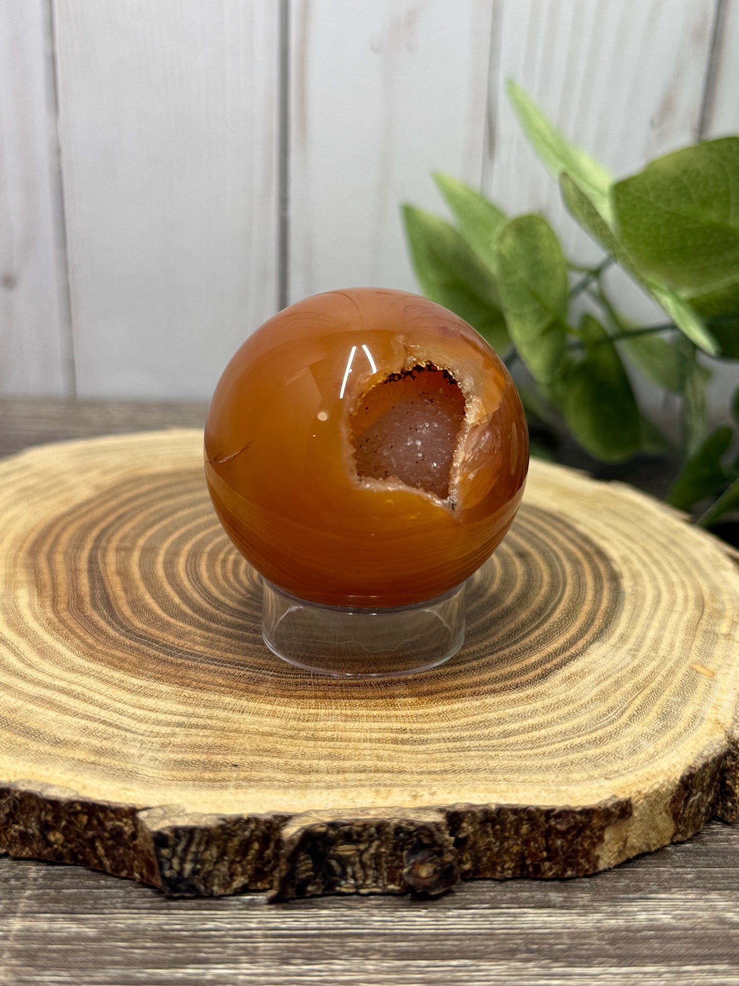 Carnelian Spheres With Druzy