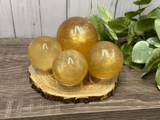 Honey Calcite Spheres