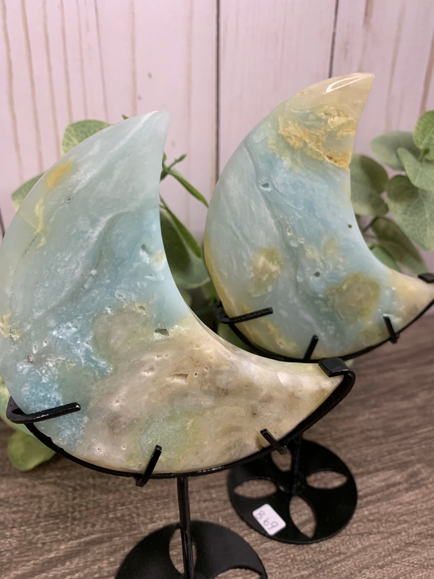 Caribbean Calcite Moon on Stand