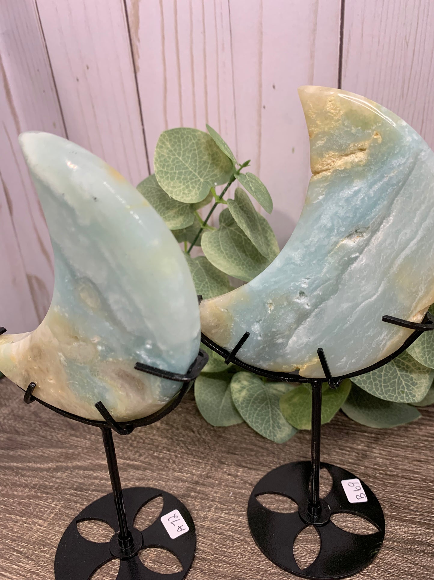 Caribbean Calcite Moon on Stand