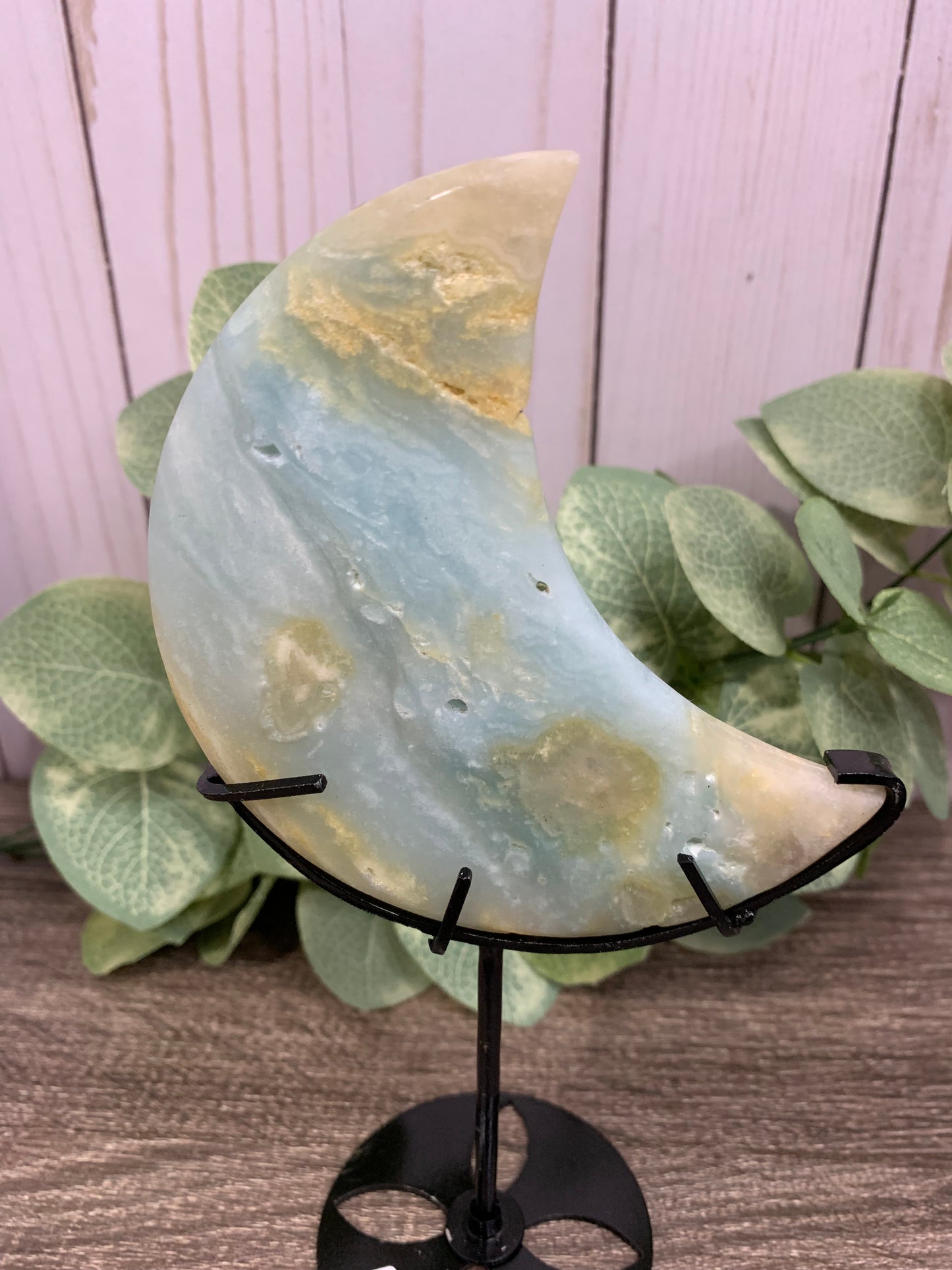 Caribbean Calcite Moon on Stand