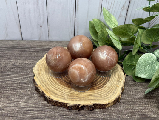 Peach Moonstone Spheres