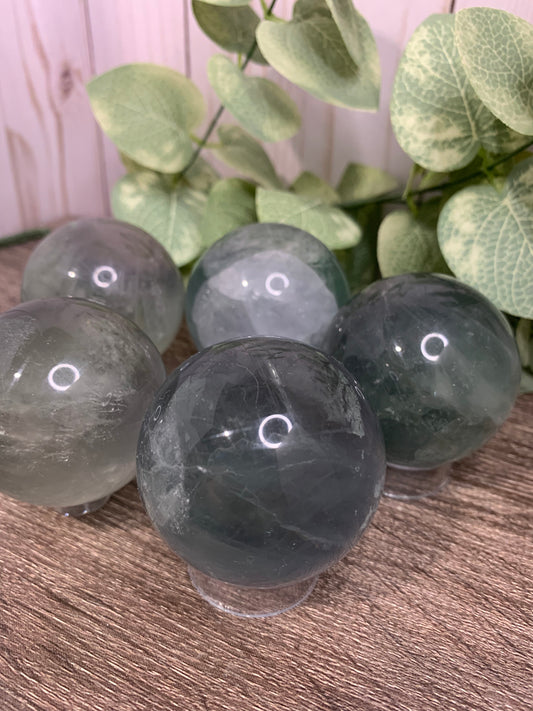 Green Fluorite Spheres