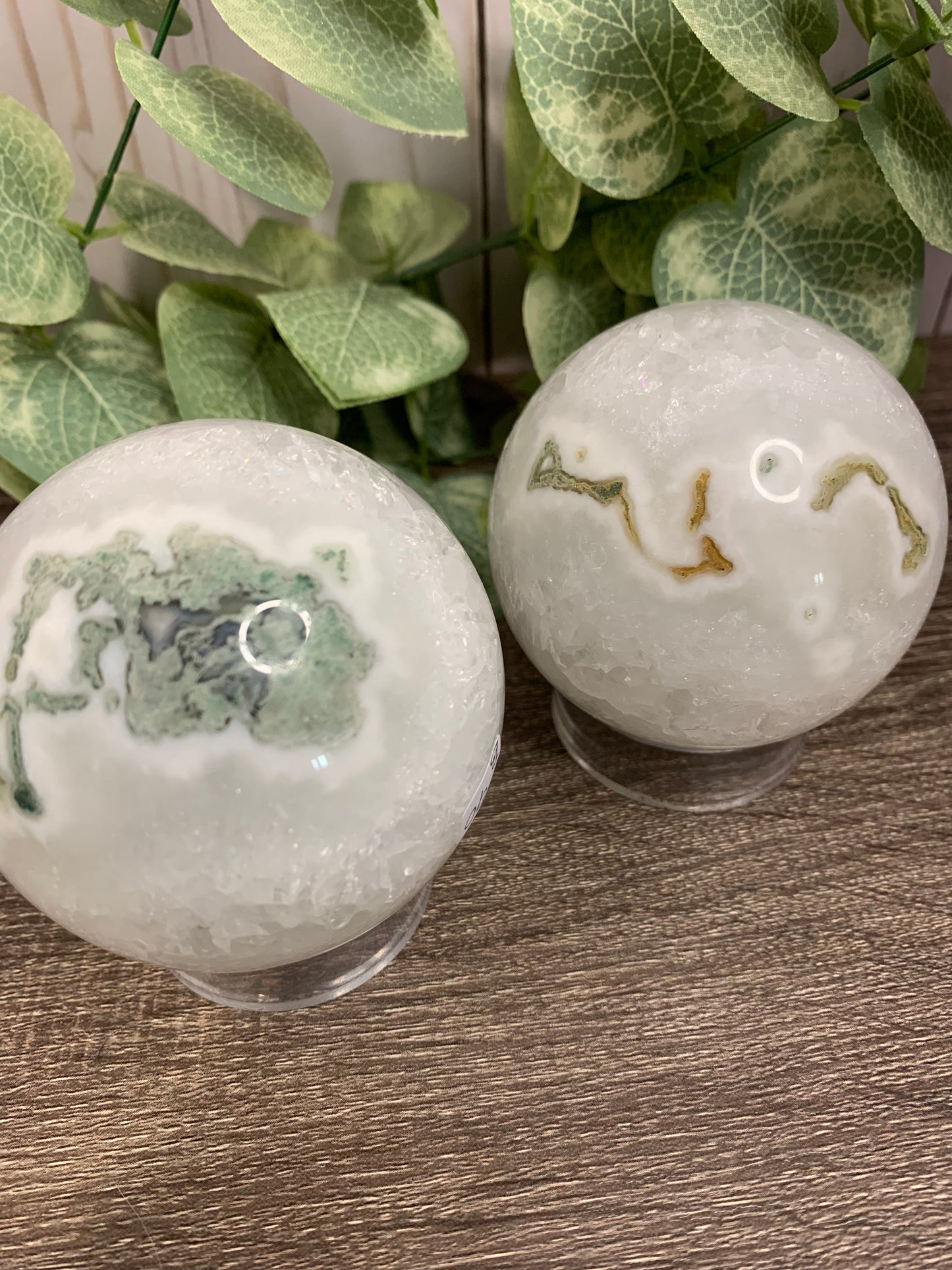 Moss Agate Spheres - Mostly Hidden Druzy