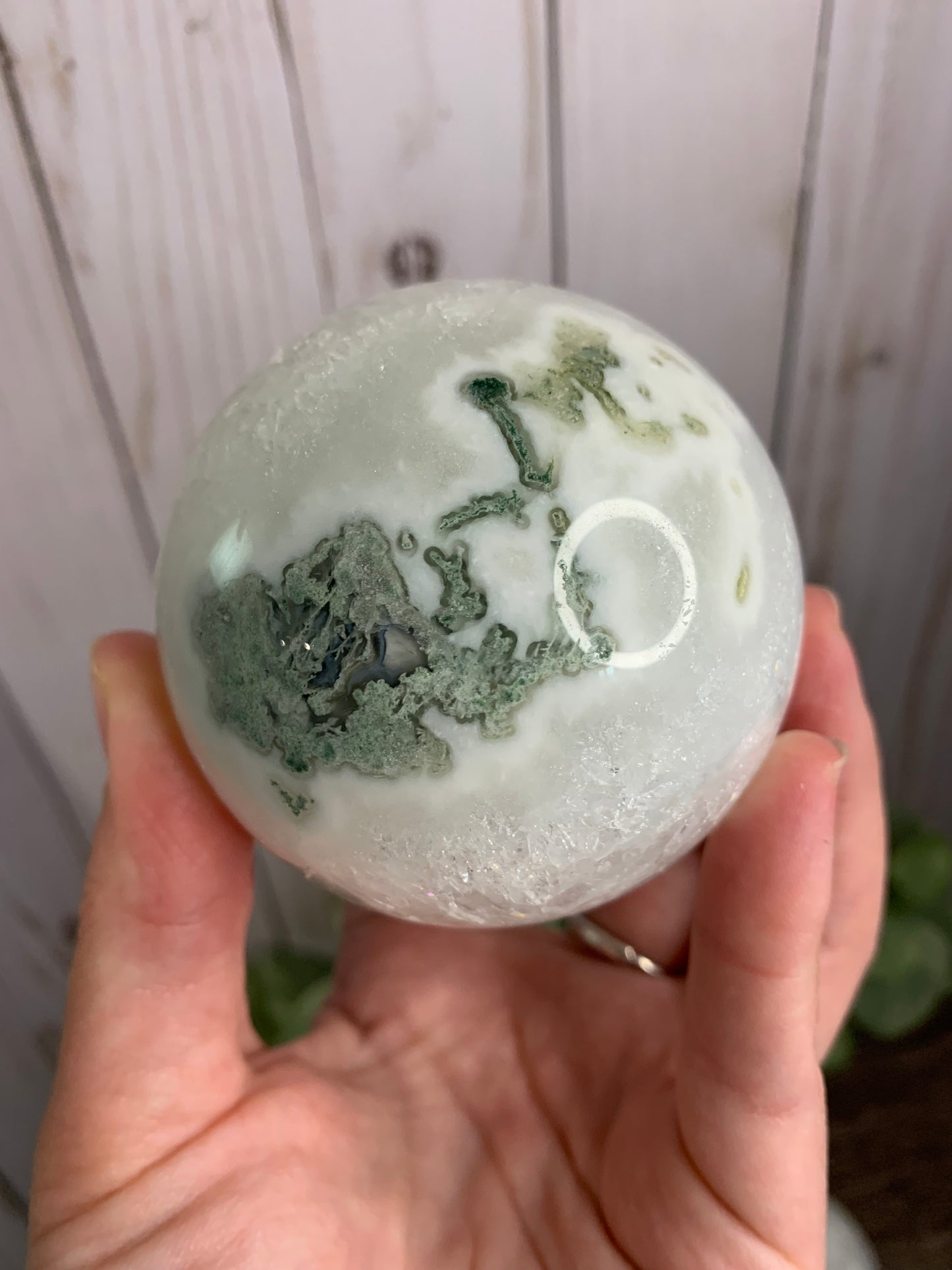 Moss Agate Spheres - Mostly Hidden Druzy