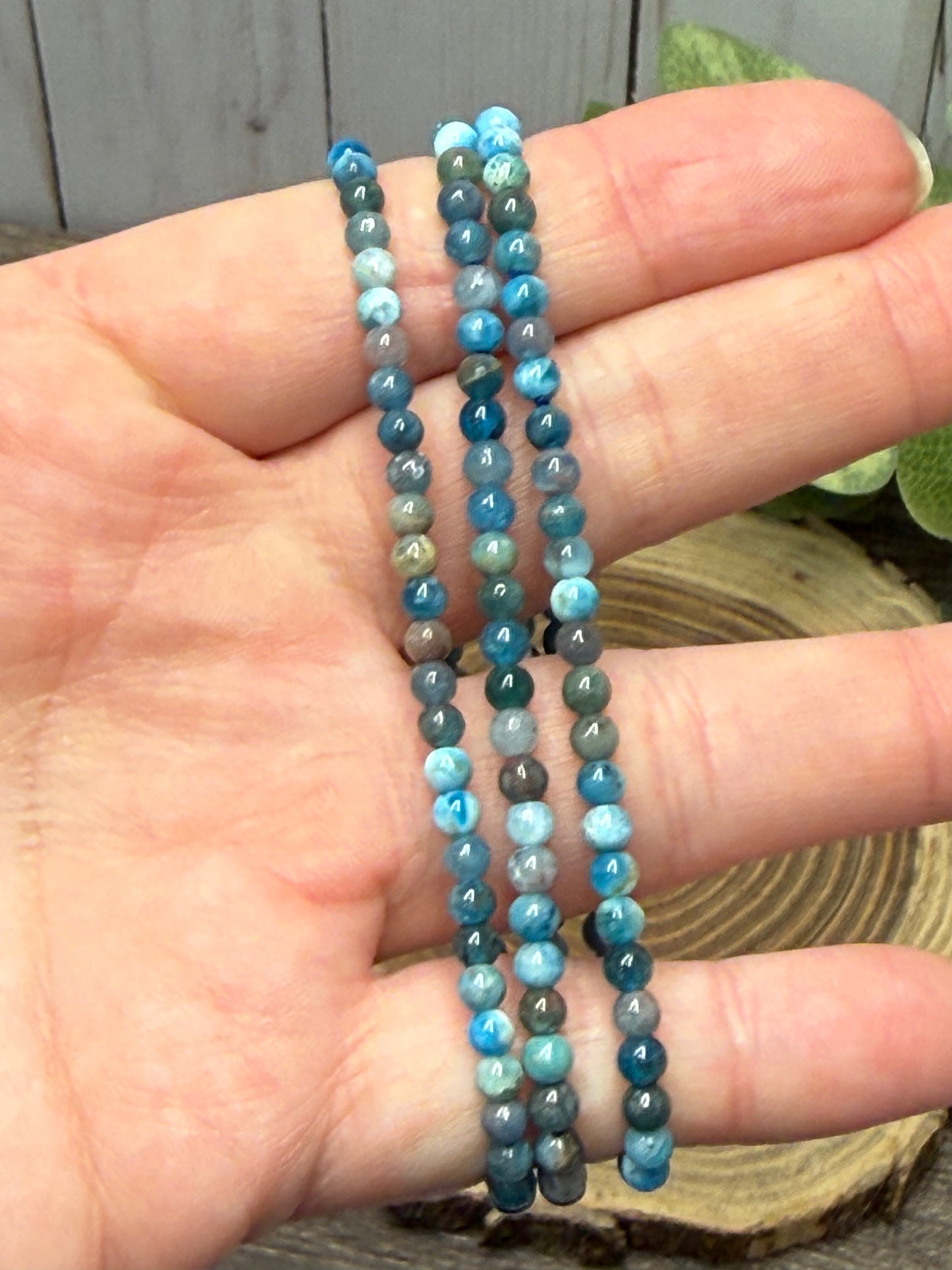 Blue Apatite - Bracelet 4 mm