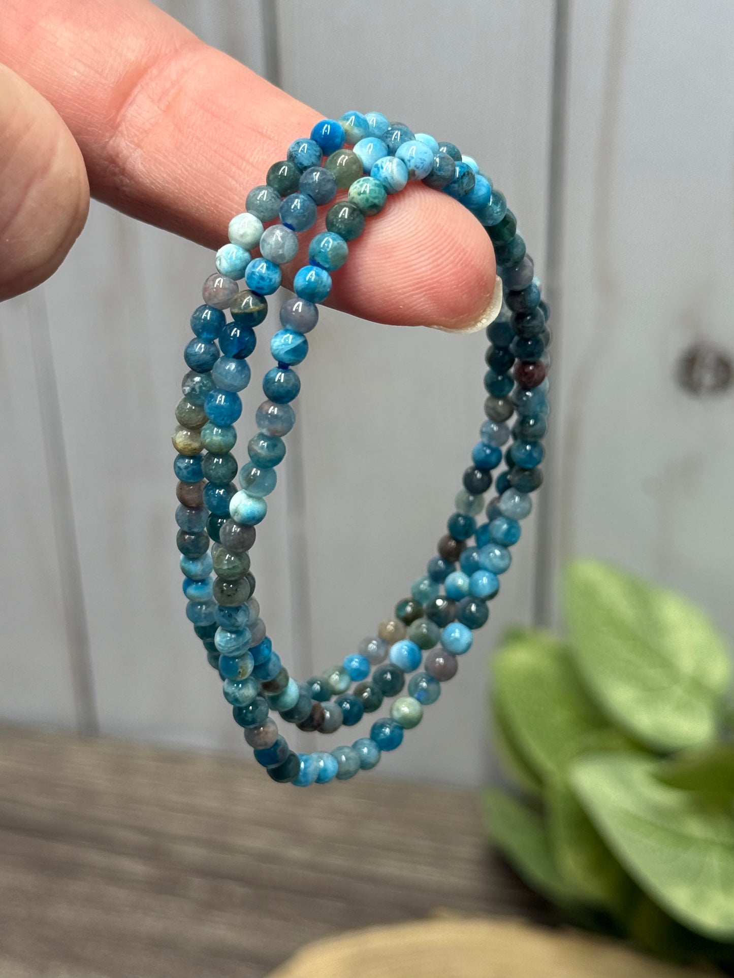 Blue Apatite - Bracelet 4 mm
