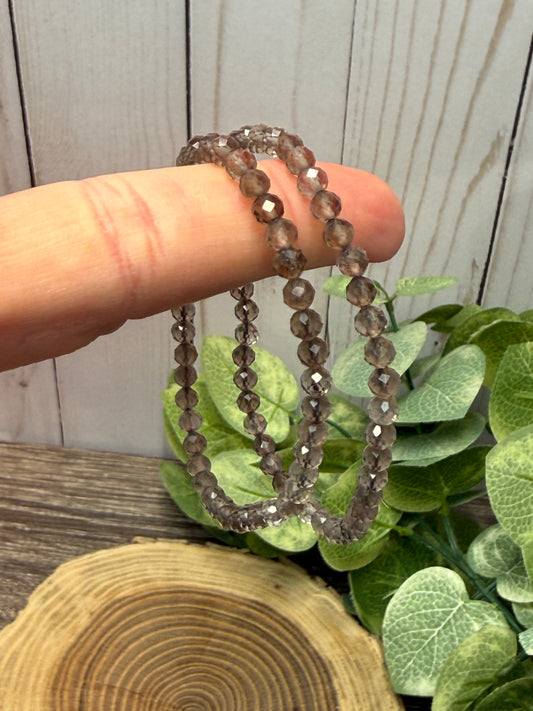Smokey Quartz - Faceted Bracelet 4 mm