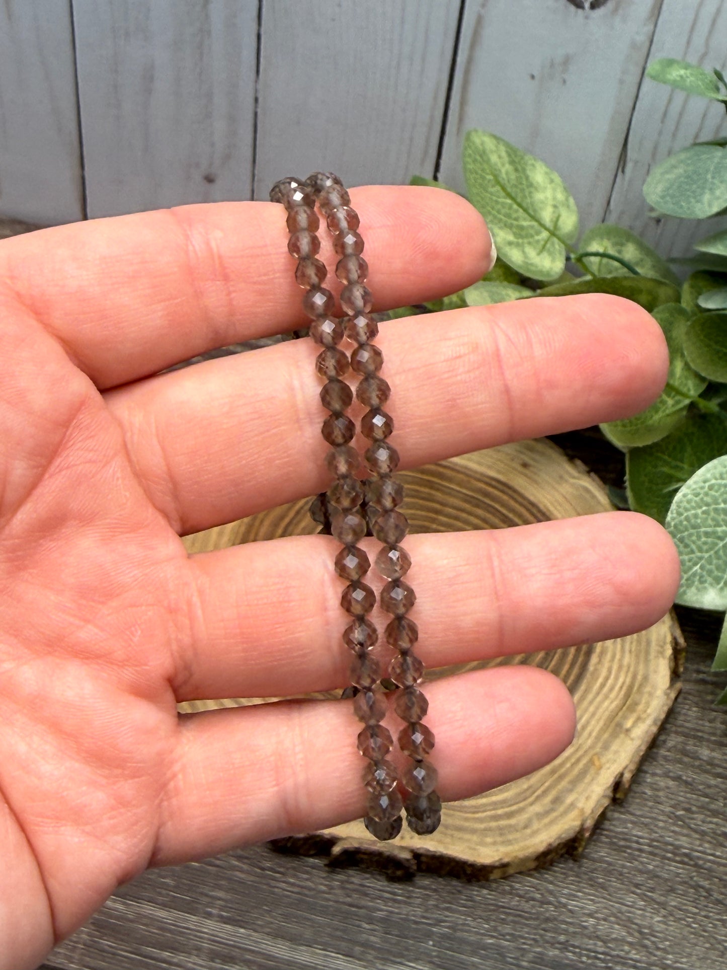 Smokey Quartz - Faceted Bracelet 4 mm