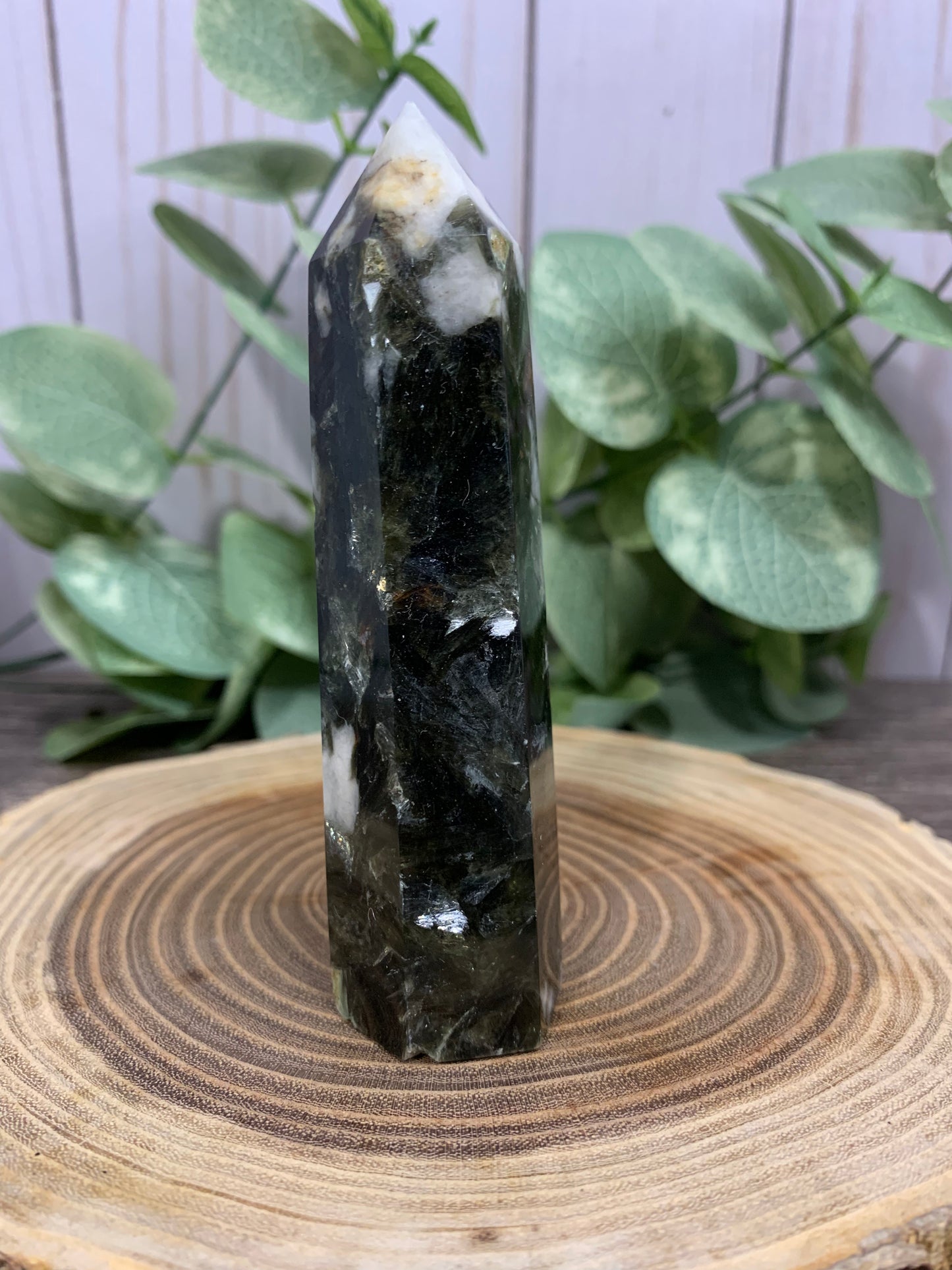 Tourmaline with Lepidolite and Lithium Tower - Rare Find!